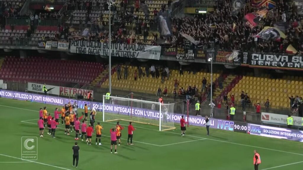 Benevento Arezzo al 'Vigorito' in Supercoppa Serie C
